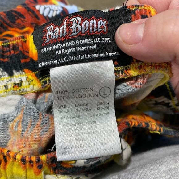 Bad Bones Skeleton Skull Pajama Pants - Picture 2 of 2